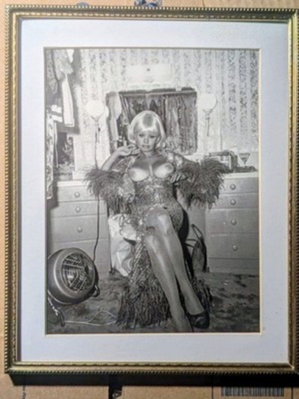 Topless Dancer In Her Dressing Room Yvonne d'Angers Framed Photo By ​Diana Arbus